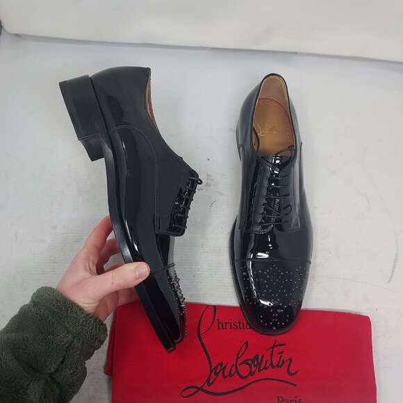 Christian Louboutin Other - Christian Louboutin MENS Maltese Stud Black Patent Derby Shoe